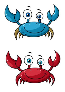 Crab funny cartoon characters clipart