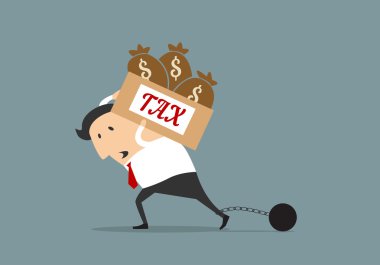 Businessman with heavy taxes
