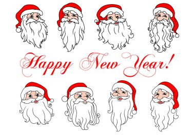 Noel Baba gülen yüzler Icon set