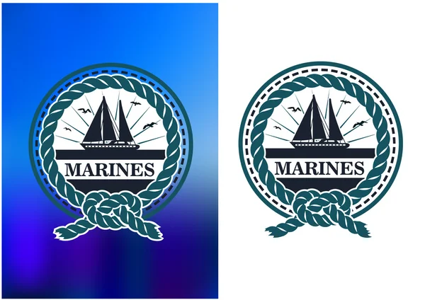 Yachting marine emblem — Stock Vector
