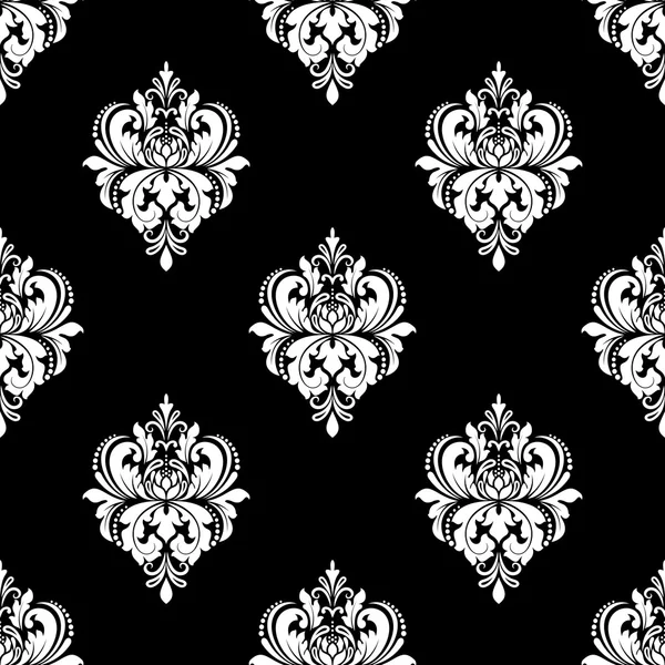 Patrón sin costura floral blanco y negro — Vector de stock