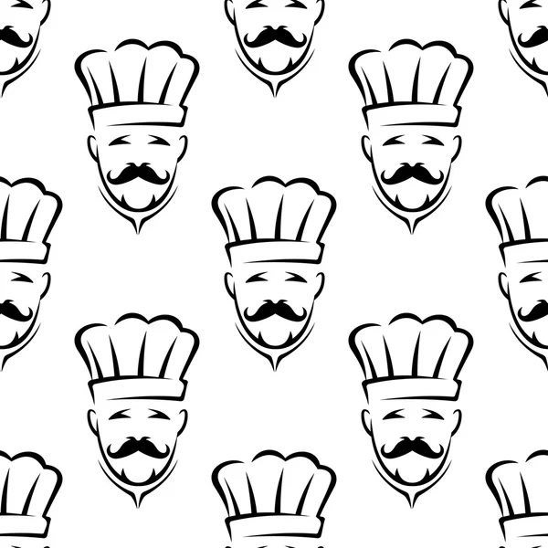 Chef bigote sin costuras patrón de fondo — Vector de stock