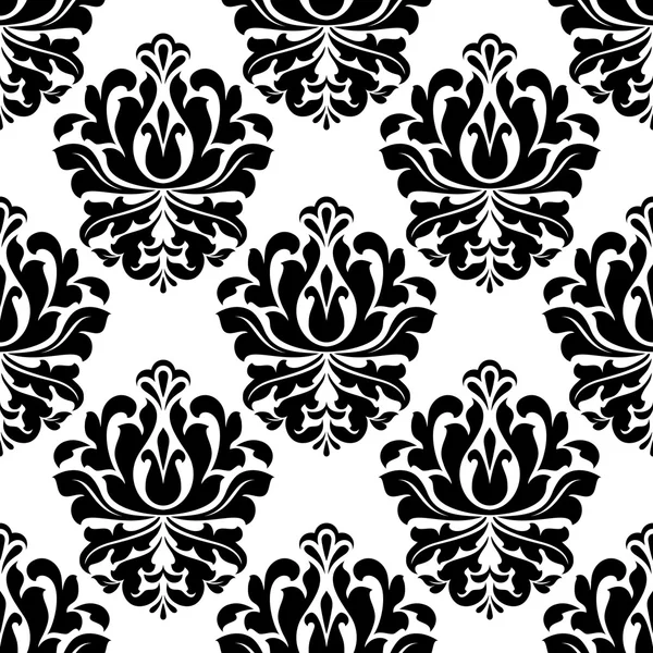 Rétro damassé motif floral sans couture — Image vectorielle