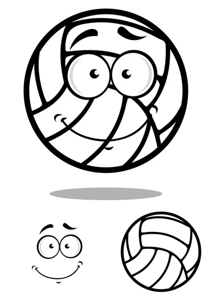 Cartooned volleybal bal karakter — Stockvector