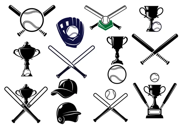 Baseball sports equipments set — Stock Vector