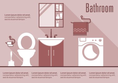 Banyo iç tasarım düz tarzı