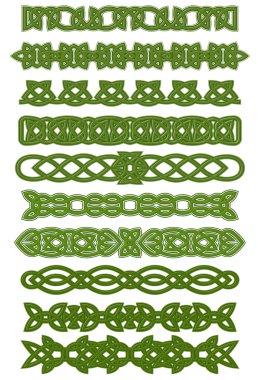 Yeşil celtic knot süsler ve desenler