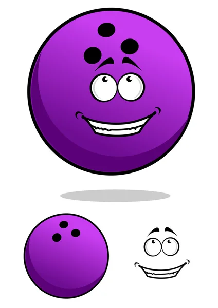 Lucky cartoon bowling ball character — Stock Vector