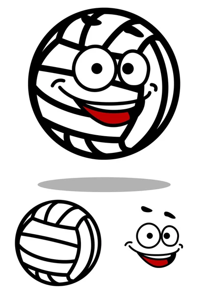 Witte volleybal bal stripfiguur — Stockvector