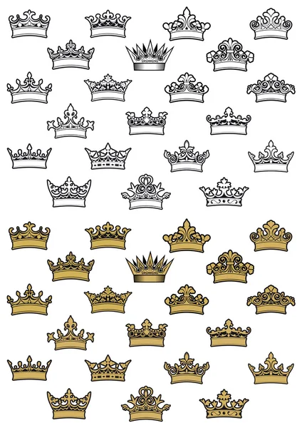 Antique heraldic crown icons — Stock Vector