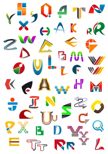 Symbole und Symbole des abstrakten Alphabets — Stockvektor