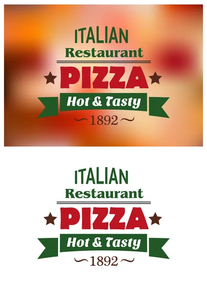 İtalyan pizza restoran amblem veya etiketleri — Stok Vektör