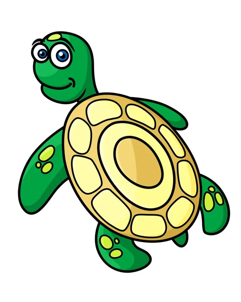 Cartoon green sea turtle character — Stock Vector