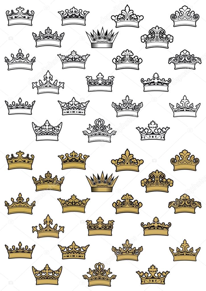 Antique heraldic crown icons