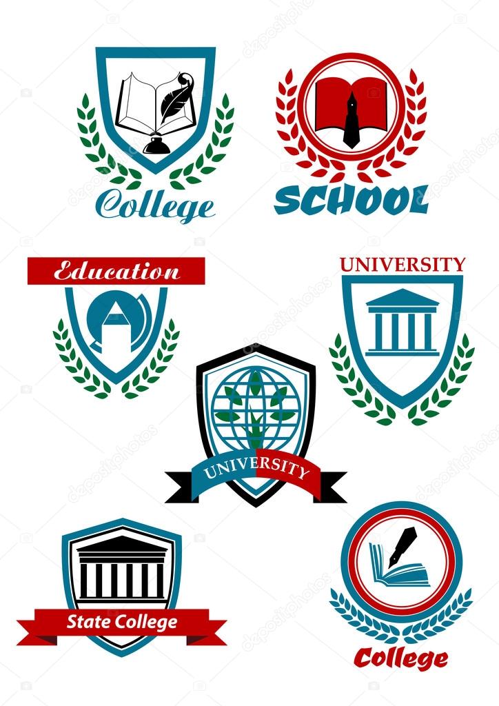 Heraldic symbols for university and college education design