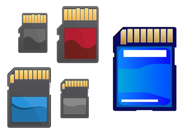 Conjunto de tarjetas multimedia y de memoria — Vector de stock