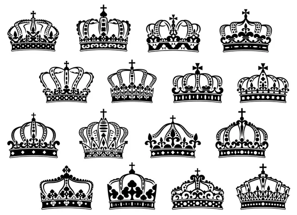 Royal or imperial crowns set — Stock Vector