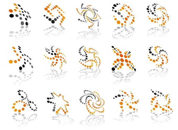 Graue und orangefarbene 3D-Symbole — Stockvektor