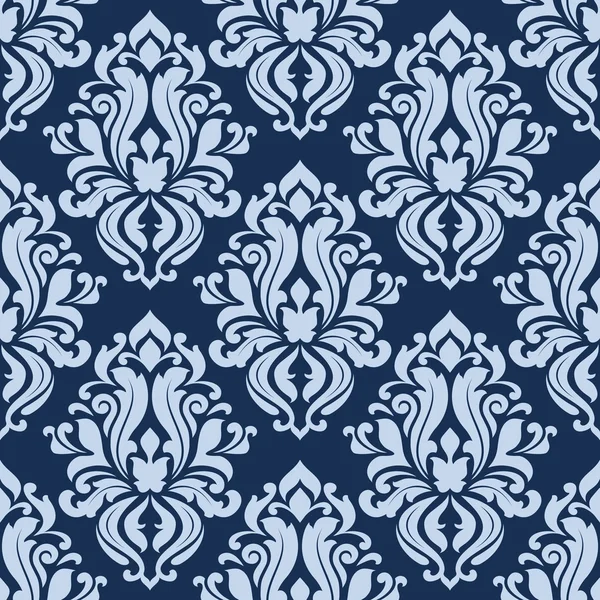 Bleu motif floral sans couture — Image vectorielle