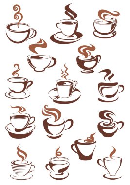 Kahve, cappuccino, espresso, latte veya çikolata kahverengi bardak 