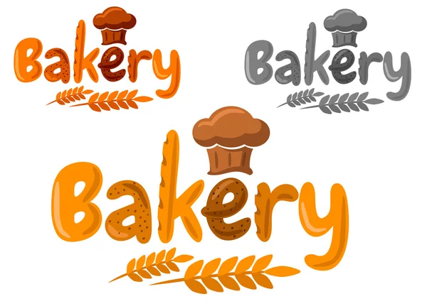 Bäckereiemblem oder Logo aus Backen im Cartoon-Stil — Stockvektor