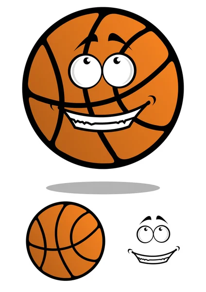 Dessin animé balle de basket orange drôle — Image vectorielle