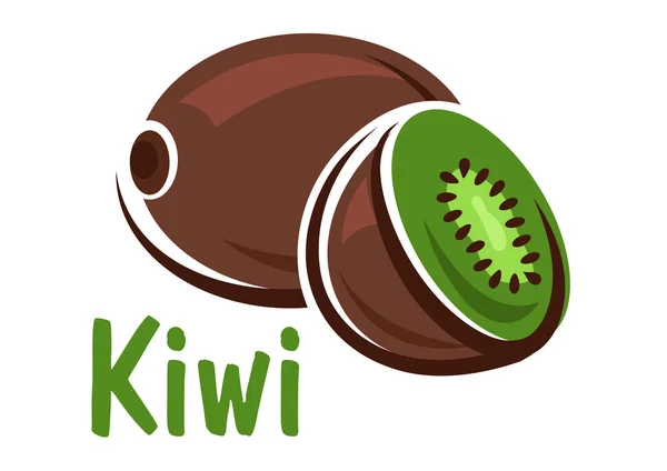 Kiwi fruta con rebanada jugosa verde — Archivo Imágenes Vectoriales