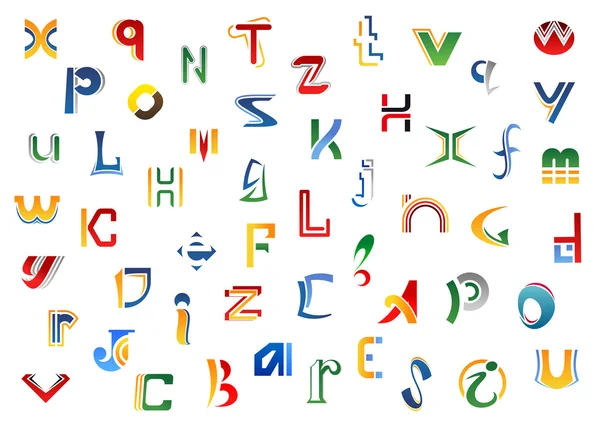 Abstract kleurrijke brieven sjabloon elementen — Stockvector