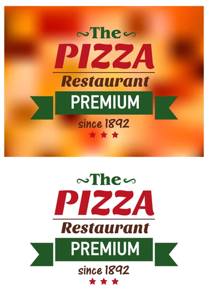 Pizza restaurant banner in red and green colors — Stock Vector