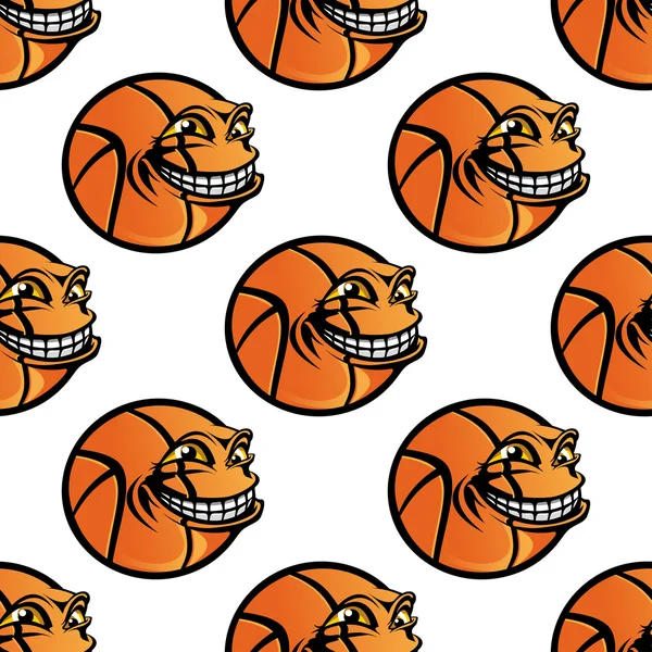 Nahtlose cartoon basketballcharakter hintergrund — Stockvektor