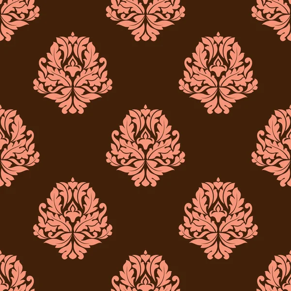 Baroque stylized pink flowers in seamless pattern — Stock Vector