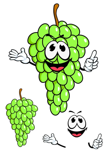 Sappig groen grape fruit in cartoon stijl — Stockvector