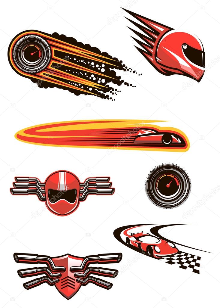 Car racing and motorsport symbols