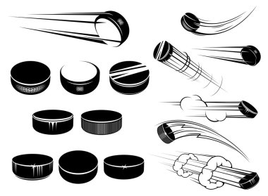 Ice hockey pucks set clipart