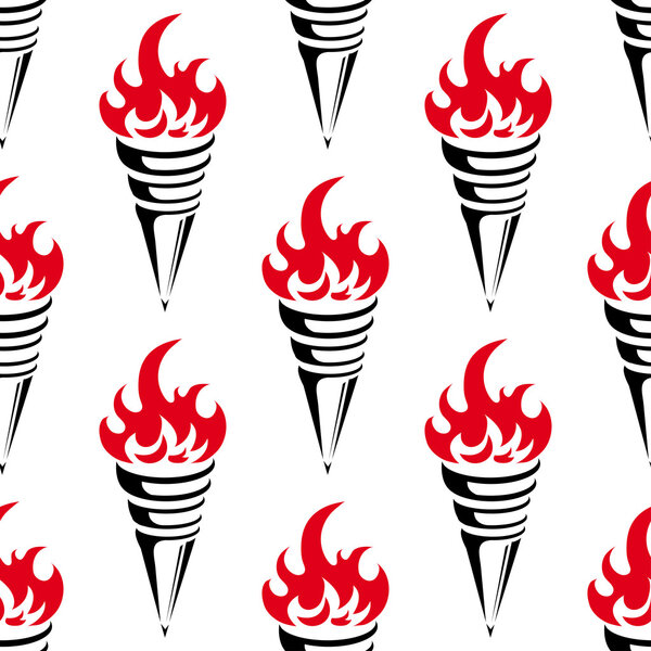 Бесшовные факелы на заднем плане в винтажном стиле

