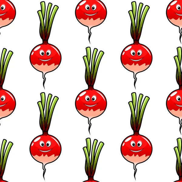 Nahtlose Cartoon Rettich Gemüse Hintergrund — Stockvektor