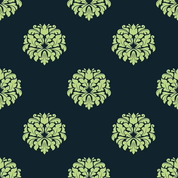 Naadloze groen gekleurde damast patroon — Stockvector
