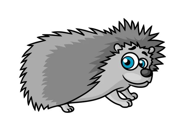 Gray smiling hedgehog character — Stock Vector