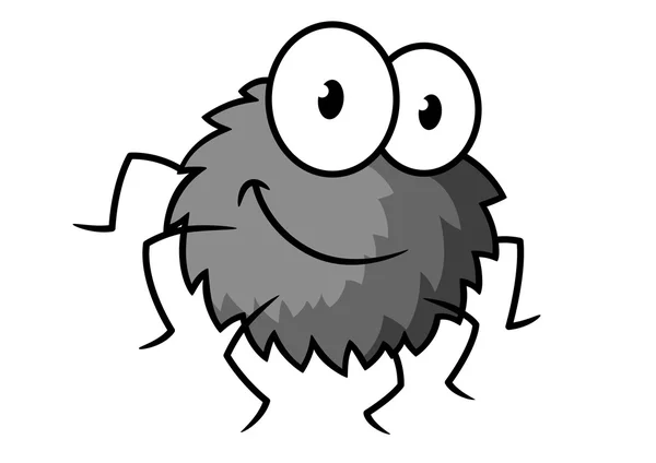 Cartoon cute gray little spider character — Stock Vector