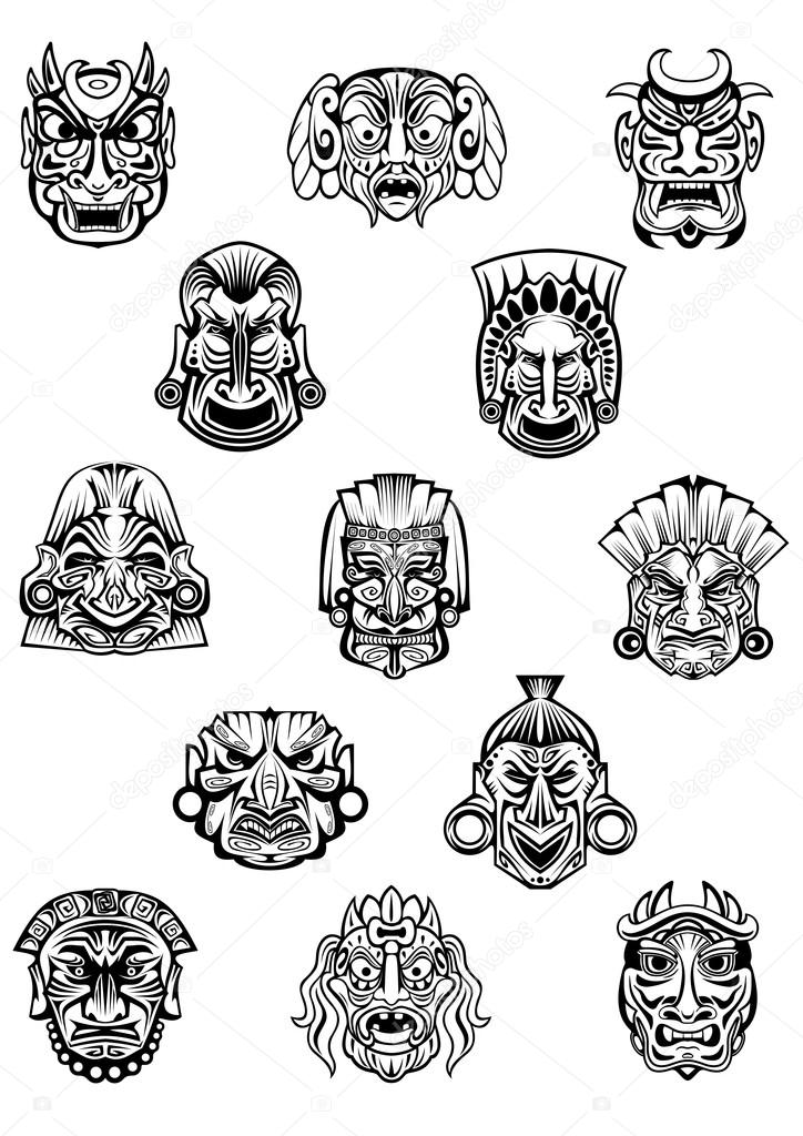 African ritual ceremony tribal masks