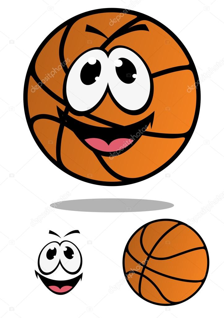 Desenho Animado Bonito Uma Bola Basquete imagem vetorial de