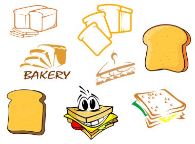 Tost ve ekmek simgeler