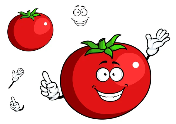 Tomate acenando feliz com um sorriso bonito — Vetor de Stock