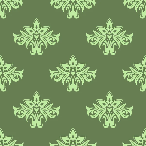 Светло-зеленый цветочный безморщинистый узор — стоковый вектор