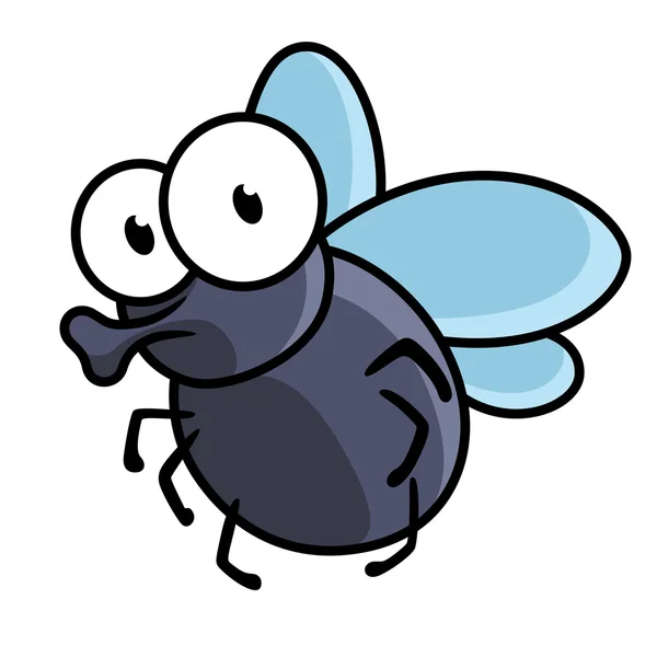 Lindo pequeño insecto mosca de dibujos animados — Vector de stock