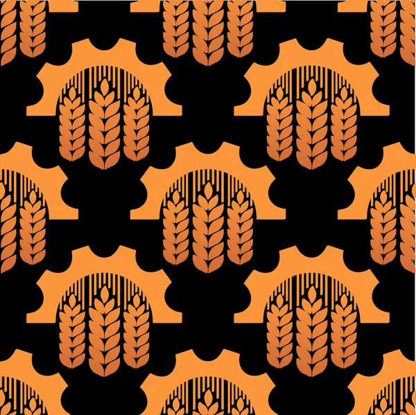 Seamless pattern of ears and gears — Stock Vector