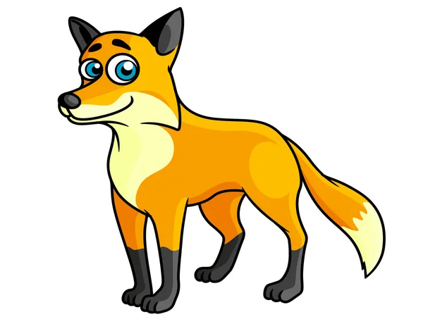 Smiling colored cartoon fox — Stock Vector