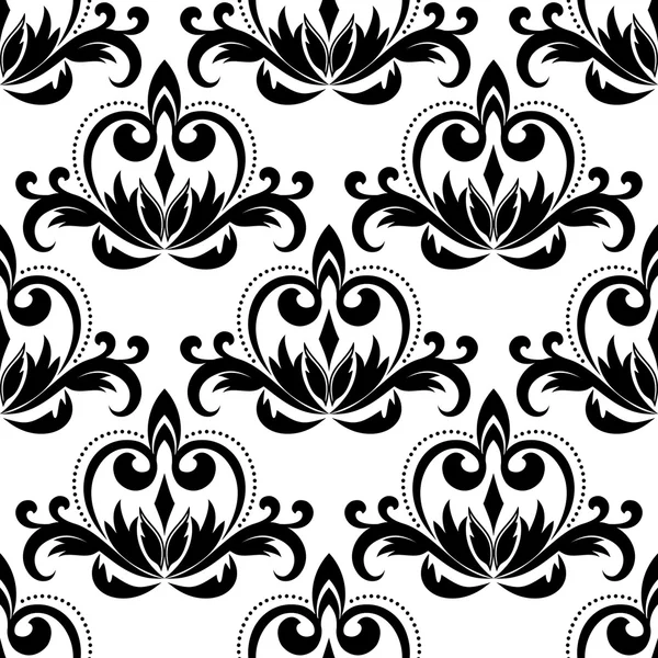 Patrón sin costura damasco floral — Archivo Imágenes Vectoriales