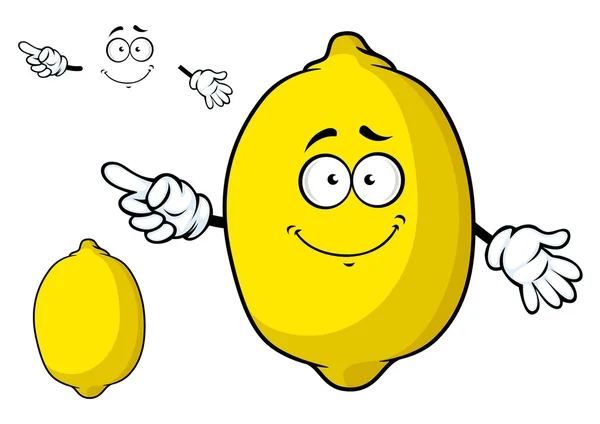 新鲜成熟的卡通柠檬水果 — 图库矢量图片