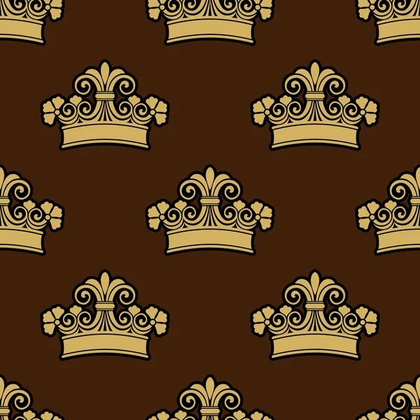 Seamless background pattern of a heraldic crowns — Stock Vector